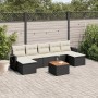 8-teiliges Gartensofa-Set und schwarze synthetische Rattankissen von , Modulare Sofas für den Außenbereich - Ref: Foro24-3224...