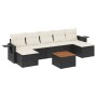 8-teiliges Gartensofa-Set und schwarze synthetische Rattankissen von , Modulare Sofas für den Außenbereich - Ref: Foro24-3224...