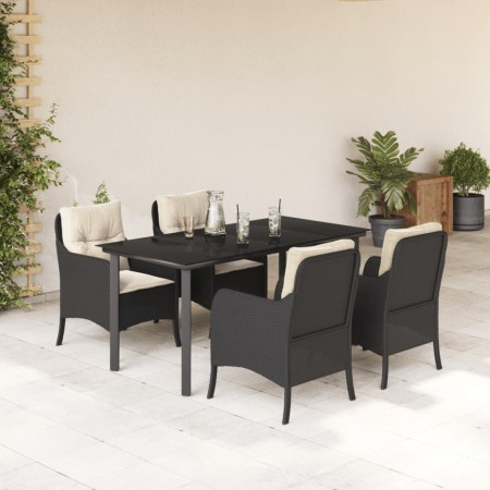 5-teiliges Gartenmöbel-Set mit Kissen synthetisches Rattan schwarz von , Gartensets - Ref: Foro24-3211916, Preis: 512,99 €, R...