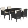 Set de muebles jardín 5 pzas con cojines ratán sintético negro de , Conjuntos de jardín - Ref: Foro24-3211916, Precio: 513,09...