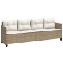 Sun lounger with beige synthetic rattan cushions by , Loungers - Ref: Foro24-368330, Price: 207,10 €, Discount: %