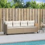 Sun lounger with beige synthetic rattan cushions by , Loungers - Ref: Foro24-368330, Price: 207,10 €, Discount: %