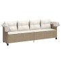 Sun lounger with hood and beige synthetic rattan cushions by , Loungers - Ref: Foro24-368339, Price: 249,99 €, Discount: %