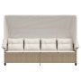 Sun lounger with hood and beige synthetic rattan cushions by , Loungers - Ref: Foro24-368339, Price: 249,99 €, Discount: %