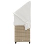 Sun lounger with hood and beige synthetic rattan cushions by , Loungers - Ref: Foro24-368339, Price: 249,99 €, Discount: %