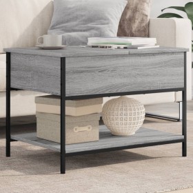 Mesa de centro madera ingeniería metal gris Sonoma 70x50x50 cm de , Mesas de centro - Ref: Foro24-845344, Precio: 52,99 €, De...