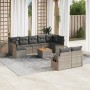 Garden sofa set 10 pieces with gray synthetic rattan cushions by , Garden sets - Ref: Foro24-3257047, Price: 662,72 €, Discou...