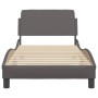 Estructura de cama con cabecero cuero sintético gris 90x200 cm de , Camas y somieres - Ref: Foro24-373121, Precio: 131,81 €, ...