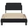 Estructura cama cabecero cuero sintético negro blanco 90x200 cm de , Camas y somieres - Ref: Foro24-373123, Precio: 107,70 €,...