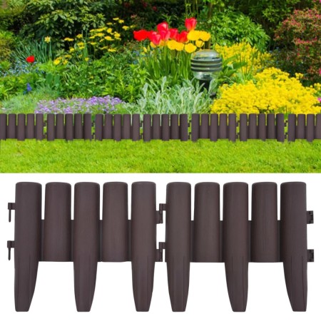 Garden edging 36 units PP brown 10 m by , Garden edging and edging - Ref: Foro24-48620, Price: 37,99 €, Discount: %