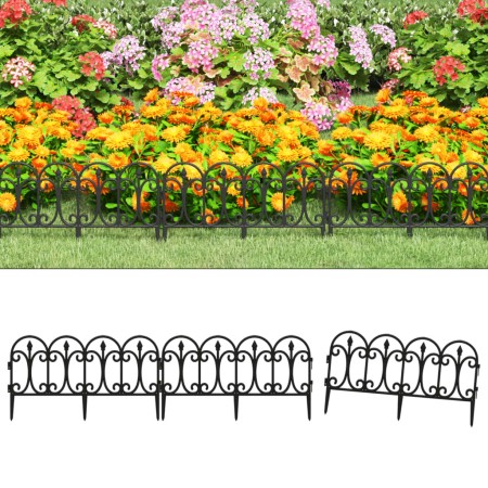 Garden edging 17 units PP black 10 m by , Garden edging and edging - Ref: Foro24-318293, Price: 37,36 €, Discount: %