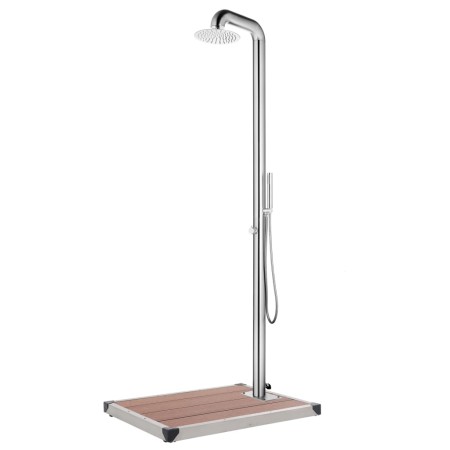 Garden shower with brown base 230 cm stainless steel by , Pool and spa accessories - Ref: Foro24-3070779, Price: 433,16 €, Di...