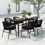 Juego de comedor para jardín 7 piezas negro de , Conjuntos de jardín - Ref: Foro24-3099224, Precio: 762,75 €, Descuento: %