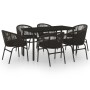 Juego de comedor para jardín 7 piezas negro de , Conjuntos de jardín - Ref: Foro24-3099224, Precio: 762,75 €, Descuento: %