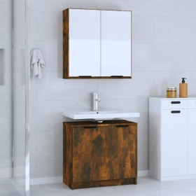 Set de muebles de baño 2 pzas madera ingeniería roble ahumado de , Muebles de baño - Ref: Foro24-3115865, Precio: 116,96 €, D...