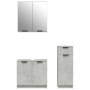 Set de muebles baño 3 pzas madera contrachapada gris hormigón de , Muebles de baño - Ref: Foro24-3115871, Precio: 172,92 €, D...