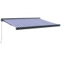 Toldo retráctil aluminio y tela azul y blanco 3,5x2,5 m de , Toldos - Ref: Foro24-3154547, Precio: 461,98 €, Descuento: %