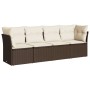 4-piece garden sofa set and brown synthetic rattan cushions by , Garden sets - Ref: Foro24-3249072, Price: 267,57 €, Discount: %