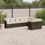 9-teiliges Gartensofa-Set und braune Kissen aus synthetischem Rattan von , Gartensets - Ref: Foro24-3250012, Preis: 599,39 €,...