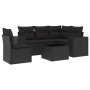 6-teiliges Gartensofa-Set und schwarze synthetische Rattankissen von , Gartensets - Ref: Foro24-3254912, Preis: 461,72 €, Rab...