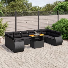 11-teiliges Gartensofa-Set und schwarze synthetische Rattankissen von , Gartensets - Ref: Foro24-3272364, Preis: 756,61 €, Ra...