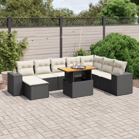 8-teiliges Gartensofa-Set und schwarze synthetische Rattankissen von , Gartensets - Ref: Foro24-3275961, Preis: 607,08 €, Rab...