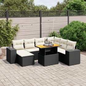 8-teiliges Gartensofa-Set und schwarze synthetische Rattankissen von , Gartensets - Ref: Foro24-3275940, Preis: 568,91 €, Rab...