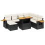 8-teiliges Gartensofa-Set und schwarze synthetische Rattankissen von , Gartensets - Ref: Foro24-3276157, Preis: 571,43 €, Rab...