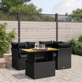 5-teiliges Gartenmöbel-Set und schwarze synthetische Rattankissen von , Gartensets - Ref: Foro24-3270810, Preis: 369,63 €, Ra...