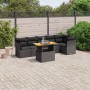 7-teiliges Garten-Essset und schwarze Kissen aus synthetischem Rattan von , Gartensets - Ref: Foro24-3270838, Preis: 480,10 €...