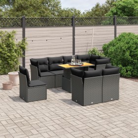 8-teiliges Gartensofa-Set und schwarze synthetische Rattankissen von , Gartensets - Ref: Foro24-3270929, Preis: 625,73 €, Rab...