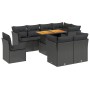 8-teiliges Gartensofa-Set und schwarze synthetische Rattankissen von , Gartensets - Ref: Foro24-3270929, Preis: 624,88 €, Rab...