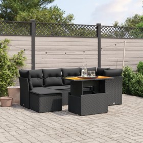 7-piece garden dining set and black synthetic rattan cushions by , Garden sets - Ref: Foro24-3270936, Price: 438,31 €, Discou...