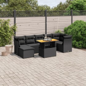 8-teiliges Gartensofa-Set und schwarze synthetische Rattankissen von , Gartensets - Ref: Foro24-3270943, Preis: 523,86 €, Rab...