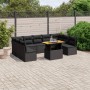 Gartensofa-Set 10-teilig mit schwarzen synthetischen Rattankissen von , Gartensets - Ref: Foro24-3271454, Preis: 650,33 €, Ra...