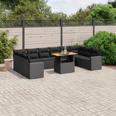 11-teiliges Gartensofa-Set und schwarze synthetische Rattankissen von , Gartensets - Ref: Foro24-3271482, Preis: 720,02 €, Ra...