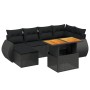 7-piece garden sofa set with black synthetic rattan cushions by , Garden sets - Ref: Foro24-3272294, Price: 481,50 €, Discoun...