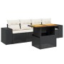 Set de muebles de jardín 5 pzas y cojines ratán sintético negro de , Conjuntos de jardín - Ref: Foro24-3272512, Precio: 377,7...