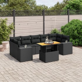 8-teiliges Gartensofa-Set und schwarze synthetische Rattankissen von , Gartensets - Ref: Foro24-3272546, Preis: 624,80 €, Rab...