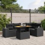 6-teiliges Gartensofa-Set und schwarze synthetische Rattankissen von , Gartensets - Ref: Foro24-3272623, Preis: 454,83 €, Rab...