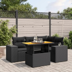 5-piece garden furniture set and black synthetic rattan cushions by , Garden sets - Ref: Foro24-3272616, Price: 426,46 €, Dis...