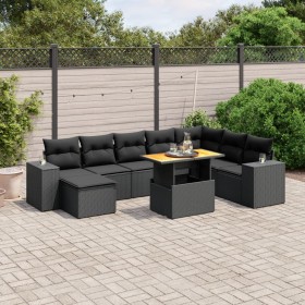 8-piece garden sofa set and black synthetic rattan cushions by , Garden sets - Ref: Foro24-3272770, Price: 626,32 €, Discount: %