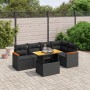 6-teiliges Gartensofa-Set und schwarze synthetische Rattankissen von , Gartensets - Ref: Foro24-3273064, Preis: 405,87 €, Rab...