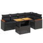 6-teiliges Gartensofa-Set und schwarze synthetische Rattankissen von , Gartensets - Ref: Foro24-3273064, Preis: 405,87 €, Rab...