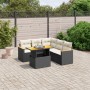 6-teiliges Gartensofa-Set und schwarze synthetische Rattankissen von , Gartensets - Ref: Foro24-3273072, Preis: 428,09 €, Rab...