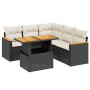 6-teiliges Gartensofa-Set und schwarze synthetische Rattankissen von , Gartensets - Ref: Foro24-3273072, Preis: 428,09 €, Rab...