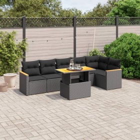 7-piece garden dining set and black synthetic rattan cushions by , Garden sets - Ref: Foro24-3273085, Price: 490,35 €, Discou...