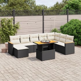 8-teiliges Gartensofa-Set und schwarze synthetische Rattankissen von , Gartensets - Ref: Foro24-3273212, Preis: 563,39 €, Rab...