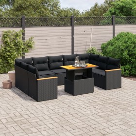 11-teiliges Gartensofa-Set und schwarze synthetische Rattankissen von , Gartensets - Ref: Foro24-3273246, Preis: 722,93 €, Ra...