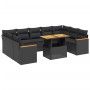 11-teiliges Gartensofa-Set und schwarze synthetische Rattankissen von , Gartensets - Ref: Foro24-3273246, Preis: 735,84 €, Ra...